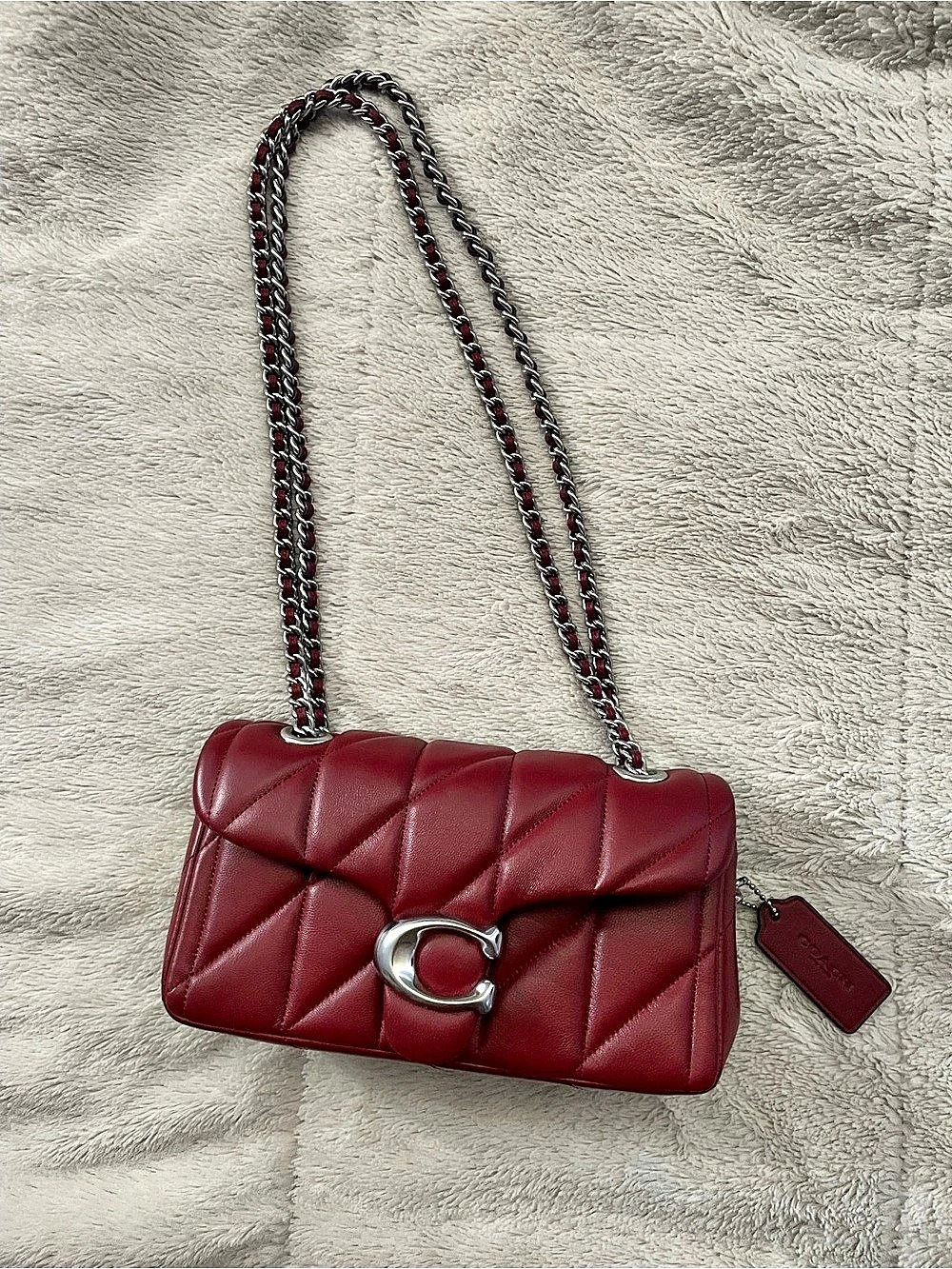Coach Tabby Shoulder Bag 20 With Quilting in Red